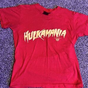 Vintage Kids 14-16 WWF 1985 Hulkamania t shirt L